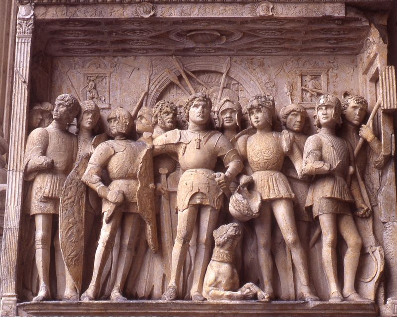 Castel Nuovo, Triumphbogen, Relief auf der linken Innenseite des Bogens