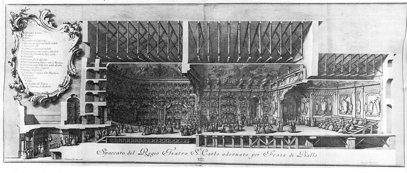 San Carlo, Spaccato del Regio Teatro di San Carlo adornato per Festa di Ballo, Vincenzo Re, 1747